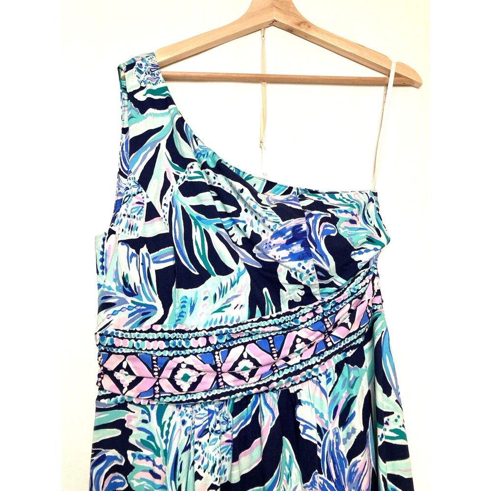 Lilly Pulitzer NWT Malia Maxi Dress High Tide Navy Ready Set Gecko Size Large - Picture 5 of 16